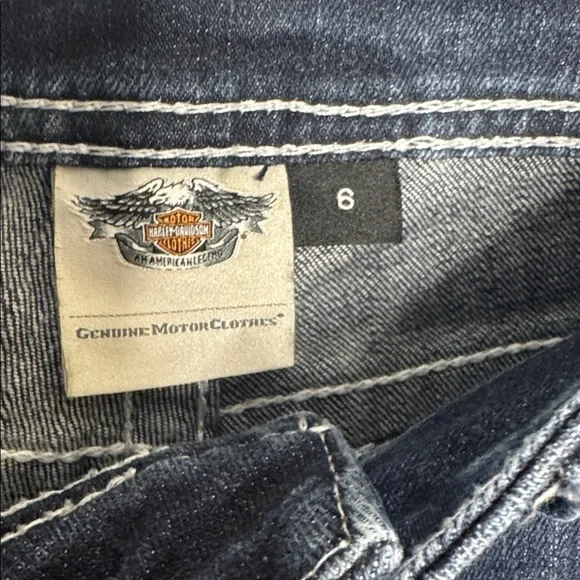 Harley Davidson Flare Boot Denim mid Rise Jeans size 6 - Picture 4 of 6